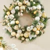 WeRChristmas Pre-Lit Decorated Wreath, Silver/Champagne/Gold, 76 Cm^ Pre Lit Wreaths