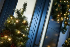 WeRChristmas Pre-Lit Decorative Christmas Trees, Wreath & Garland Bundle^ Tree Silhouettes|Decorated Wreaths