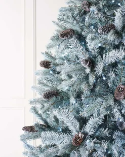 WeRChristmas Pre-Lit Edwardian Spruce Multi-Function Christmas Tree, 6 Ft^ Premium Christmas Trees|Snow Flocked Christmas Trees