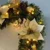 WeRChristmas Pre-Lit Extra Thick Garland, Cream/Gold, 9 Ft^ Decorated Garlands|Pre Lit Garlands