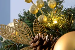 WeRChristmas Pre-Lit Extra Thick Garland, Cream/Gold, 9 Ft^ Decorated Garlands|Pre Lit Garlands