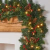 WeRChristmas Pre-Lit Extra Thick Mixed Pine Garland, Pinecones & Berries, 9 Ft^ Decorated Garlands|Pre Lit Garlands