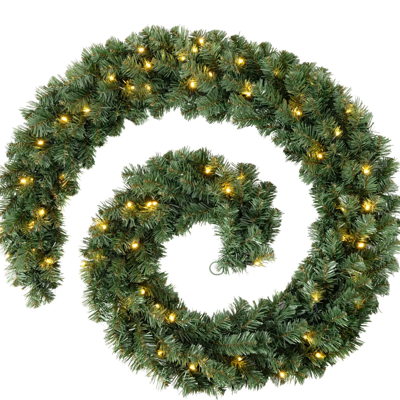 WeRChristmas Pre-Lit Extra Thick Pine Garland, 9 Ft^ Pre Lit Garlands