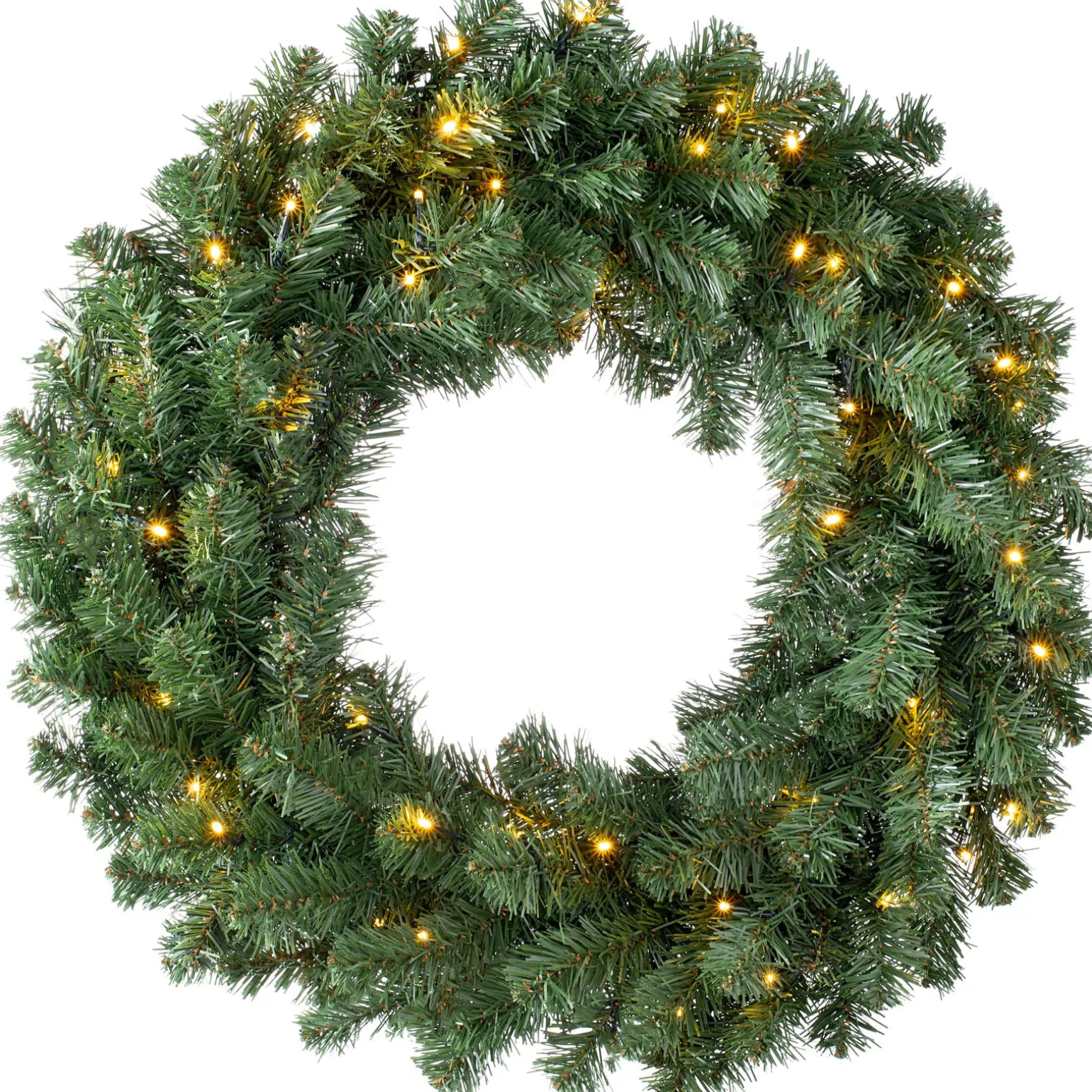 WeRChristmas Pre-Lit Extra Thick Wreath, 76 Cm^ Plain Wreaths|Pre Lit Wreaths