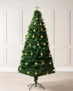 WeRChristmas Pre-Lit Fibre Optic Christmas Tree With Stars, 6 Ft^ Premium Christmas Trees|Budget Christmas Trees