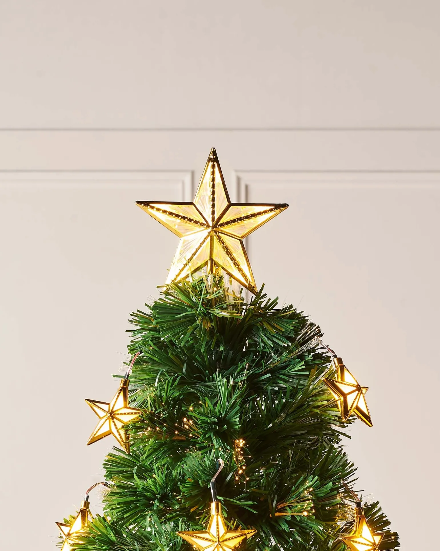 WeRChristmas Pre-Lit Fibre Optic Christmas Tree With Stars, 7 Ft^ Premium Christmas Trees|Budget Christmas Trees