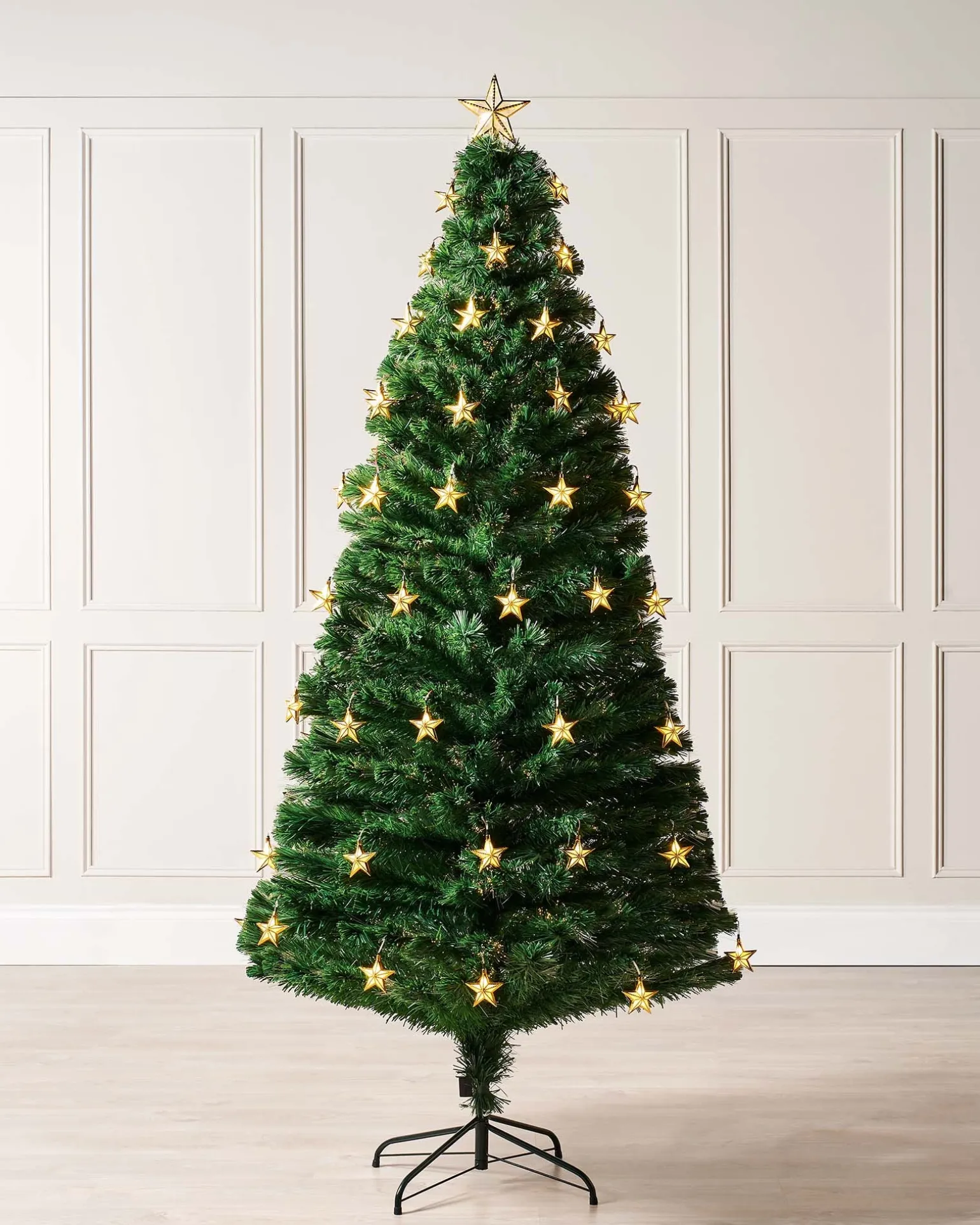 WeRChristmas Pre-Lit Fibre Optic Christmas Tree With Stars, 7 Ft^ Premium Christmas Trees|Budget Christmas Trees