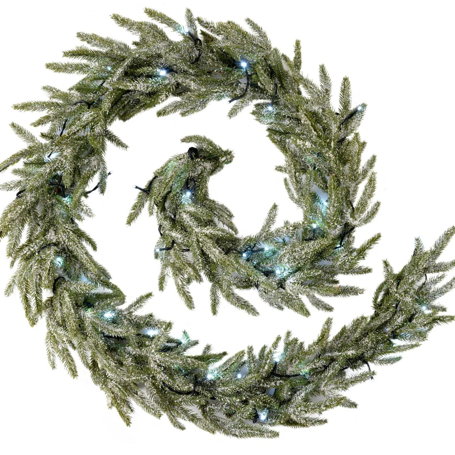 WeRChristmas Pre-Lit Frosted Fir Garland, 9 Ft^ Snow Flocked Garlands|Decorated Garlands