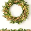 WeRChristmas Pre-Lit Gold Berry Mixed Tip Wreath, 76 Cm^ Decorated Wreaths|Pre Lit Wreaths