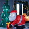 WeRChristmas Pre-Lit Inflatable Christmas Tree With Santa & Dog, 7 Ft^ Christmas Characters|Inflatables