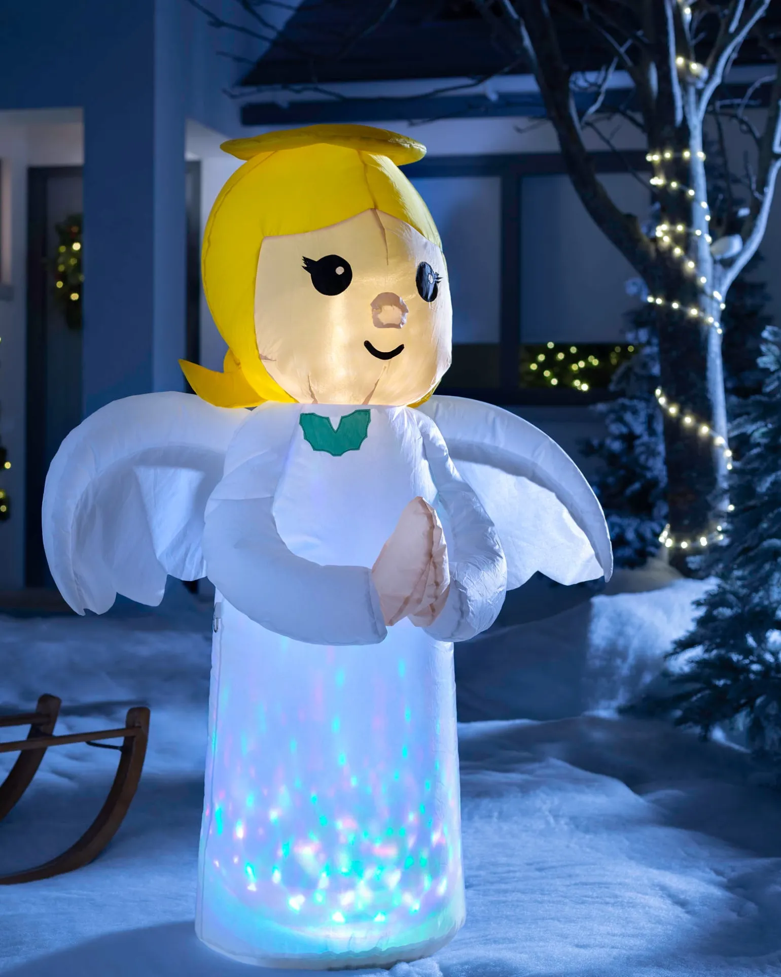 WeRChristmas Pre-Lit Inflatable Colour Changing Angel, 3.5 Ft^ Inflatables