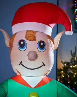 WeRChristmas Pre-Lit Inflatable Elf, 5 Ft^ Inflatables