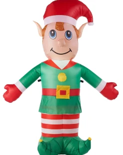 WeRChristmas Pre-Lit Inflatable Elf, 5 Ft^ Inflatables