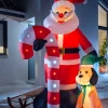 WeRChristmas Pre-Lit Inflatable Flashing Santa With Candy Cane, 6 Ft^ Christmas Characters|Inflatables