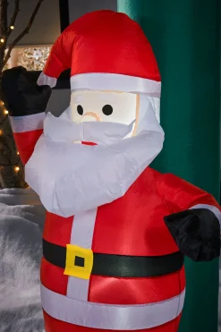 WeRChristmas Pre-Lit Inflatable Santa & Snowman Candy Cane Arch, 8 Ft^ Christmas Characters|Inflatables