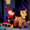 WeRChristmas Pre-Lit Inflatable Santa With Reindeer, 7 Ft^ Inflatables