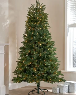 WeRChristmas Pre-Lit Mixed Pine Christmas Tree With Remote Control Lights, 8 Ft^ Pre Lit Christmas Trees