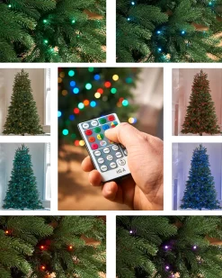 WeRChristmas Pre-Lit Mixed Pine Christmas Tree With Remote Control Lights, 8 Ft^ Pre Lit Christmas Trees