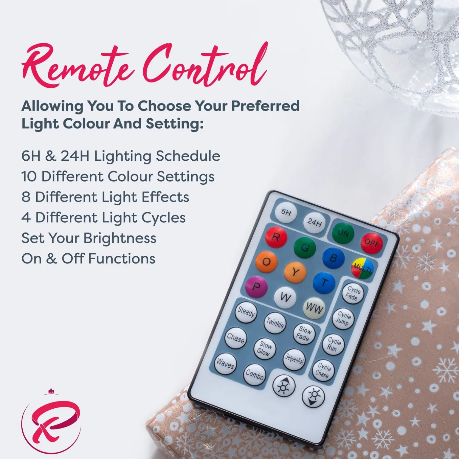 WeRChristmas Pre-Lit Mixed Pine Christmas Tree With Remote Control Lights, 8 Ft^ Pre Lit Christmas Trees