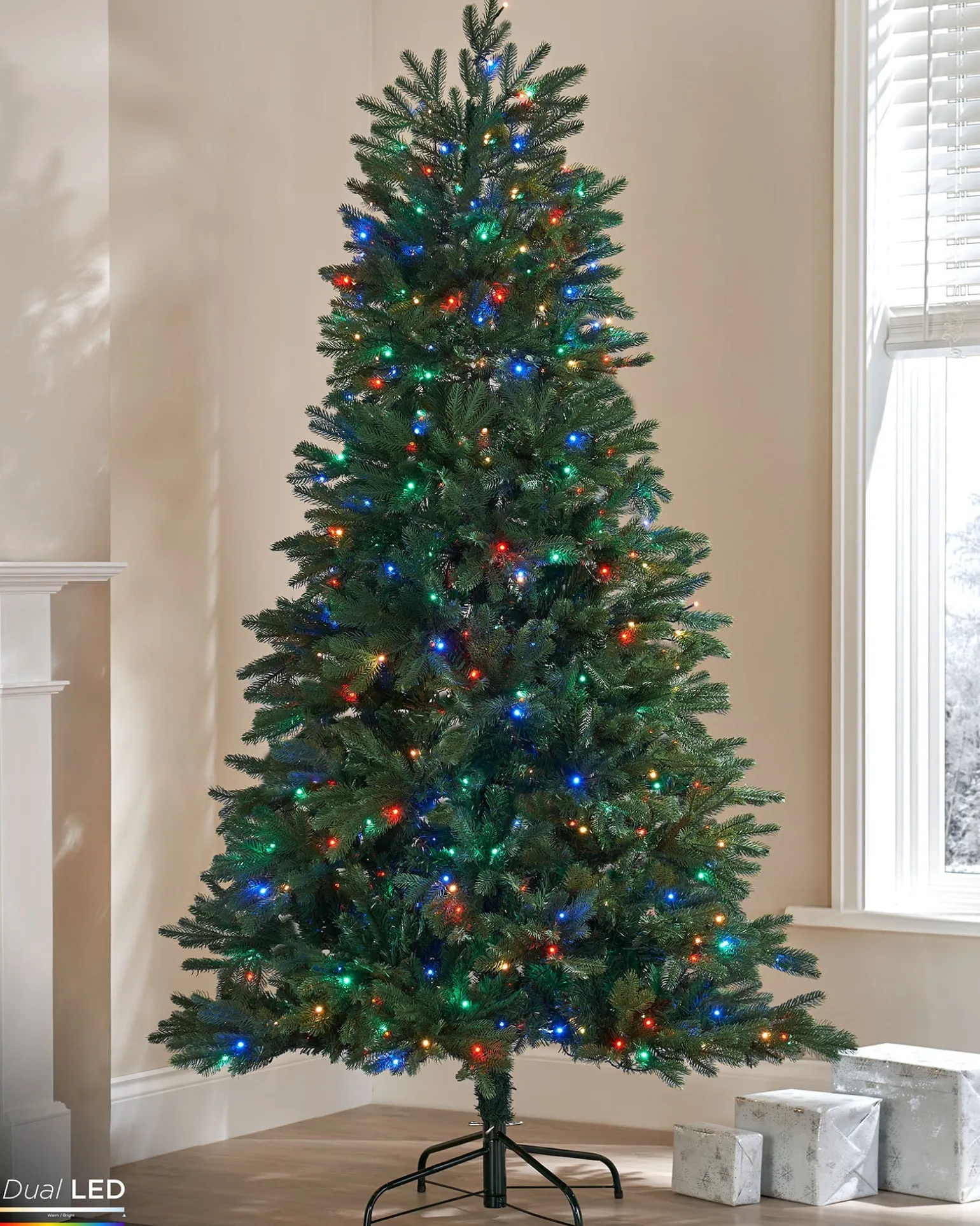 WeRChristmas Pre-Lit Mixed Pine Christmas Tree With Remote Control Lights, 8 Ft^ Pre Lit Christmas Trees