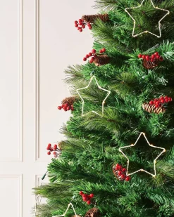 WeRChristmas Pre-Lit Mixed Pine Fibre Optic Christmas Tree With LED Stars, 6 Ft^ Budget Christmas Trees|Fibre Optic Christmas Trees