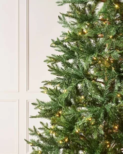 WeRChristmas Pre-Lit Mixed Pine Natural Bark Christmas Tree, 8 Ft^ Pre Lit Christmas Trees