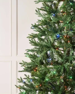 WeRChristmas Pre-Lit Mixed Pine Natural Bark Christmas Tree, 9 Ft^ Pre Lit Christmas Trees
