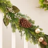 WeRChristmas Pre-Lit Mixed Tip Garland, Pinecones & Berries, 9 Ft^ Decorated Garlands|Pre Lit Garlands