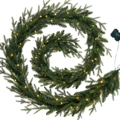 WeRChristmas Pre-Lit Multi-Function Douglas Fir Garland, 9 Ft^ Plain Garlands|Pre Lit Garlands