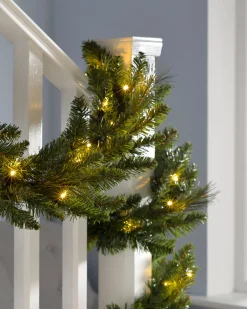 WeRChristmas Pre-Lit Multi-Function Garland, 9 Ft^ Pre Lit Garlands