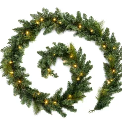 WeRChristmas Pre-Lit Multi-Function Garland, 9 Ft^ Pre Lit Garlands
