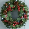 WeRChristmas Pre-Lit Natural Decorated Wreath, Pinecones & Berries, 60 Cm^ Decorated Wreaths|Pre Lit Wreaths