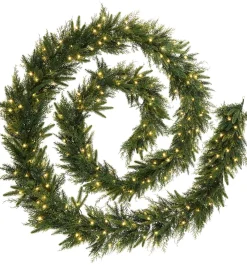WeRChristmas Pre-Lit Natural Fir Garland, 18 Ft^ Extra Large Garlands|Pre Lit Garlands