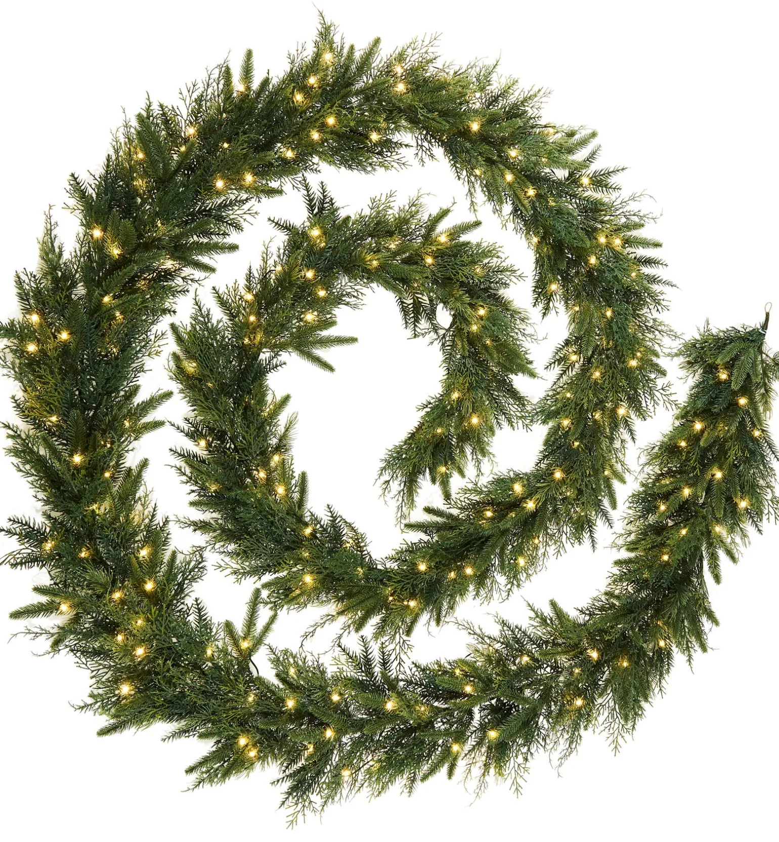 WeRChristmas Pre-Lit Natural Fir Garland, 18 Ft^ Extra Large Garlands|Pre Lit Garlands