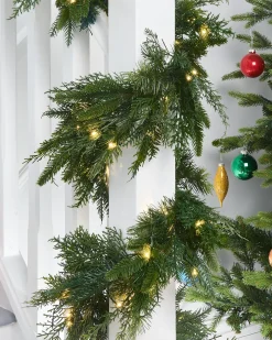 WeRChristmas Pre-Lit Natural Fir Garland, 18 Ft^ Extra Large Garlands|Pre Lit Garlands