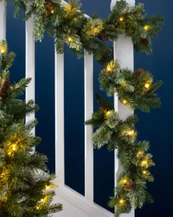 WeRChristmas Pre-Lit Natural Pine Garland, 9 Ft^ Pre Lit Garlands