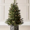 WeRChristmas Pre-Lit Natural Pine Potted Christmas Tree, 3.5 Ft^ Budget Christmas Trees|Potted Christmas Trees