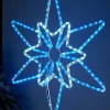 WeRChristmas Pre-Lit Northern Star Rope Light Silhouette, Blue/White, 64 Cm^ Festive Star, Snowflake & Sign Lights