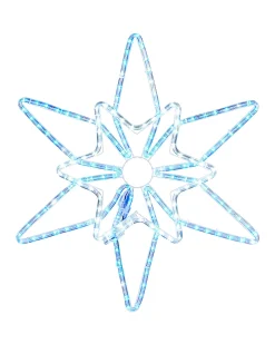 WeRChristmas Pre-Lit Northern Star Rope Light Silhouette, Blue/White, 64 Cm^ Festive Star, Snowflake & Sign Lights