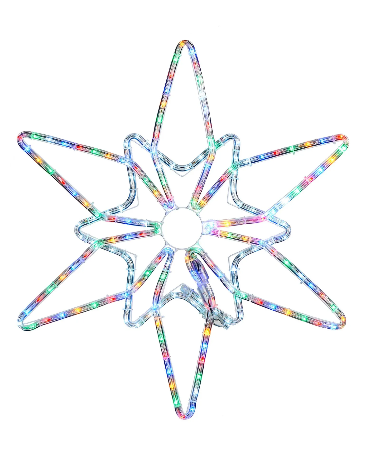 WeRChristmas Pre-Lit Northern Star Rope Light Silhouette, Multi-Colour, 64 Cm^ Festive Star, Snowflake & Sign Lights