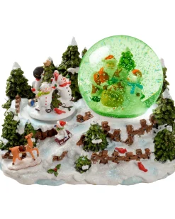 WeRChristmas Pre-Lit Santa & Snowman Snow Globe, 20 Cm^ Table Decorations