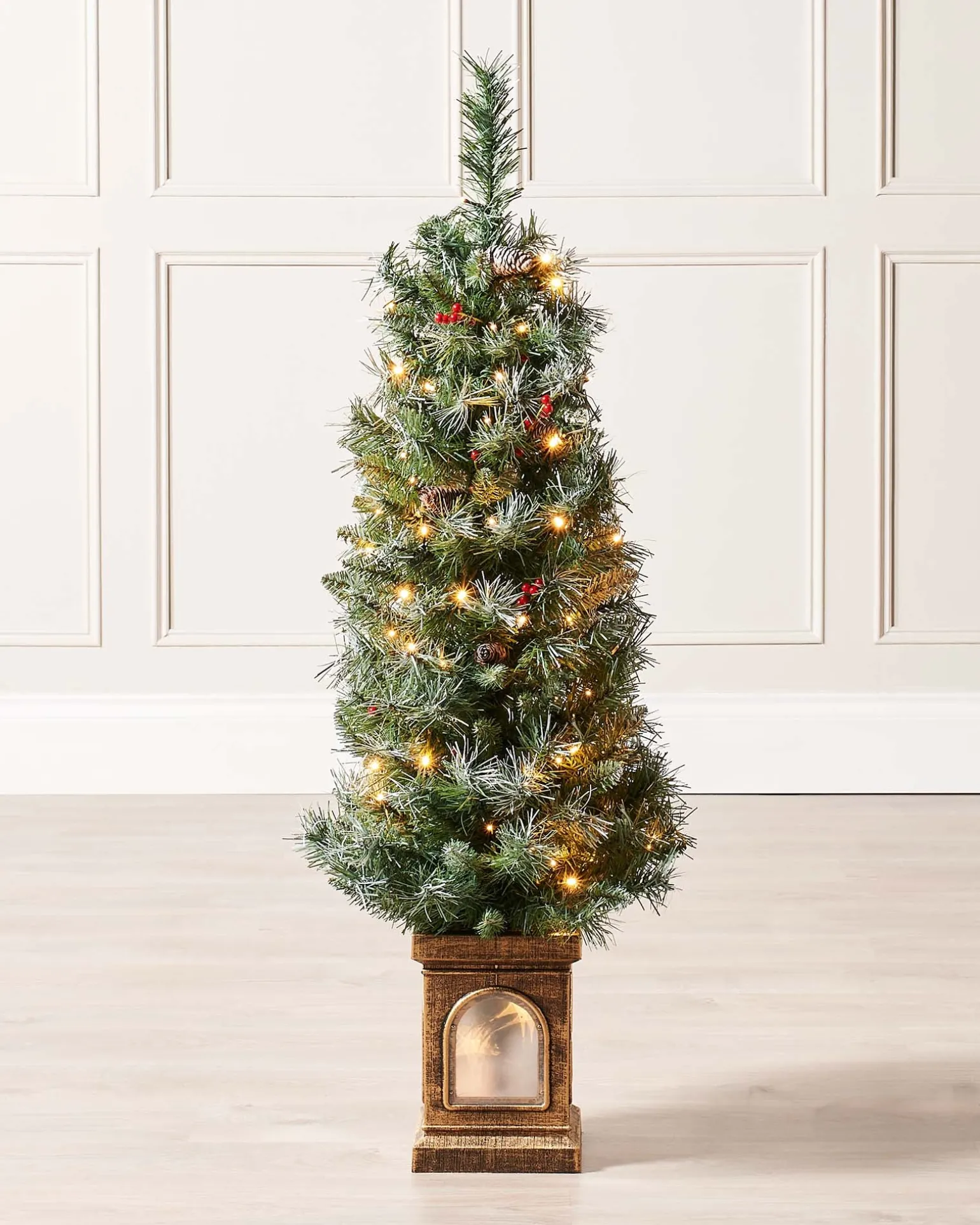 WeRChristmas Pre-Lit Scandinavian Blue Spruce Christmas Tree, 4 Ft^ Budget Christmas Trees|Snow Flocked Christmas Trees