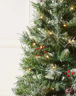 WeRChristmas Pre-Lit Scandinavian Blue Spruce Christmas Tree, 4 Ft^ Budget Christmas Trees|Snow Flocked Christmas Trees