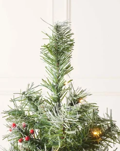 WeRChristmas Pre-Lit Scandinavian Blue Spruce Christmas Tree, 4 Ft^ Budget Christmas Trees|Snow Flocked Christmas Trees