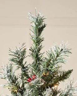 WeRChristmas Pre-Lit Scandinavian Spruce Pinecones & Berries Christmas Tree, 9 Ft^ Snow Flocked Christmas Trees|Pre Lit Christmas Trees