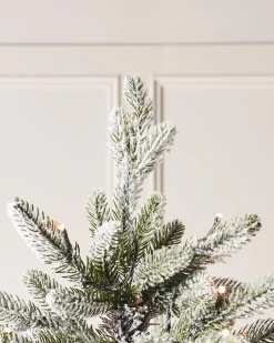WeRChristmas Pre-Lit Slim Snow Flocked Christmas Tree, 6 Ft^ Snow Flocked Christmas Trees|Pre Lit Christmas Trees