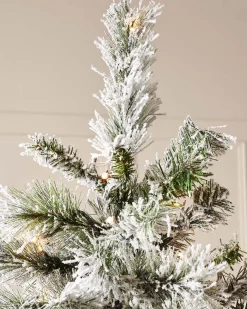 WeRChristmas Pre-Lit Slim Snow Flocked Spruce Christmas Tree, 9 Ft^ Premium Christmas Trees|Snow Flocked Christmas Trees