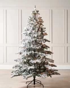 WeRChristmas Pre-Lit Snow Flocked Alpine Christmas Tree, 7 Ft^ Snow Flocked Christmas Trees|Pre Lit Christmas Trees