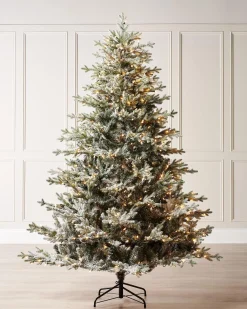WeRChristmas Pre-Lit Snow Flocked Fraser Fir Christmas Tree, 6 Ft^ Premium Christmas Trees|Snow Flocked Christmas Trees