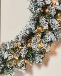 WeRChristmas Pre-Lit Snow Flocked Majestic Wreath, 1 M^ Extra Large Wreaths|Plain Wreaths